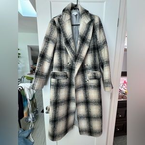 Plaid wool coat
